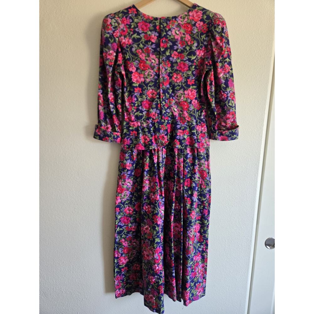 Lanz Originals 80s Pink Floral Maxi Dress Cottage Prairie Grandma Garden Party S - Picture 3 of 11